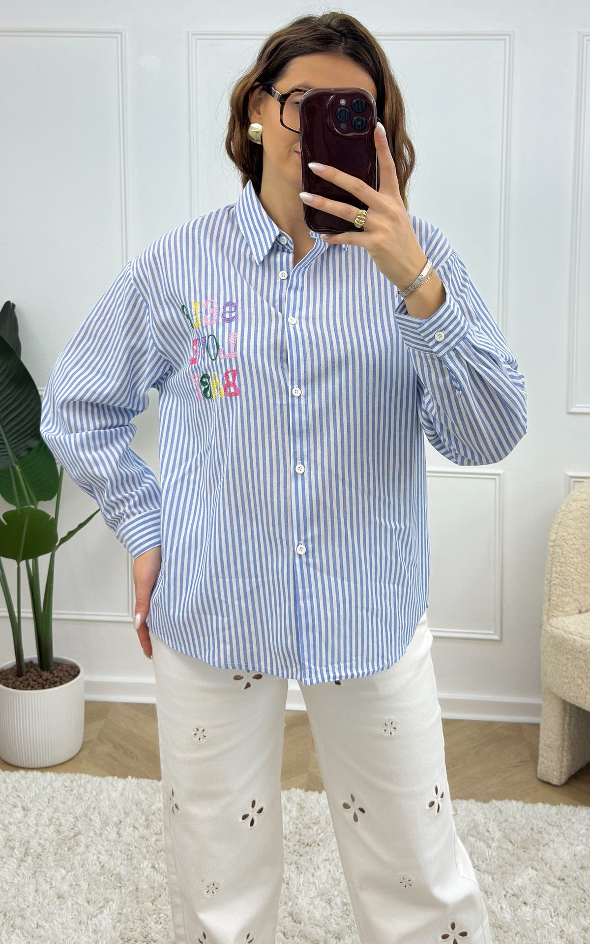 Camicia A Righe Juna - Blu E Bianco