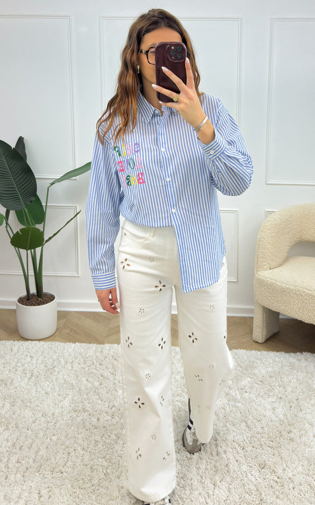 Camicia A Righe Juna - Blu E Bianco
