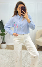 Camicia A Righe Juna - Blu E Bianco
