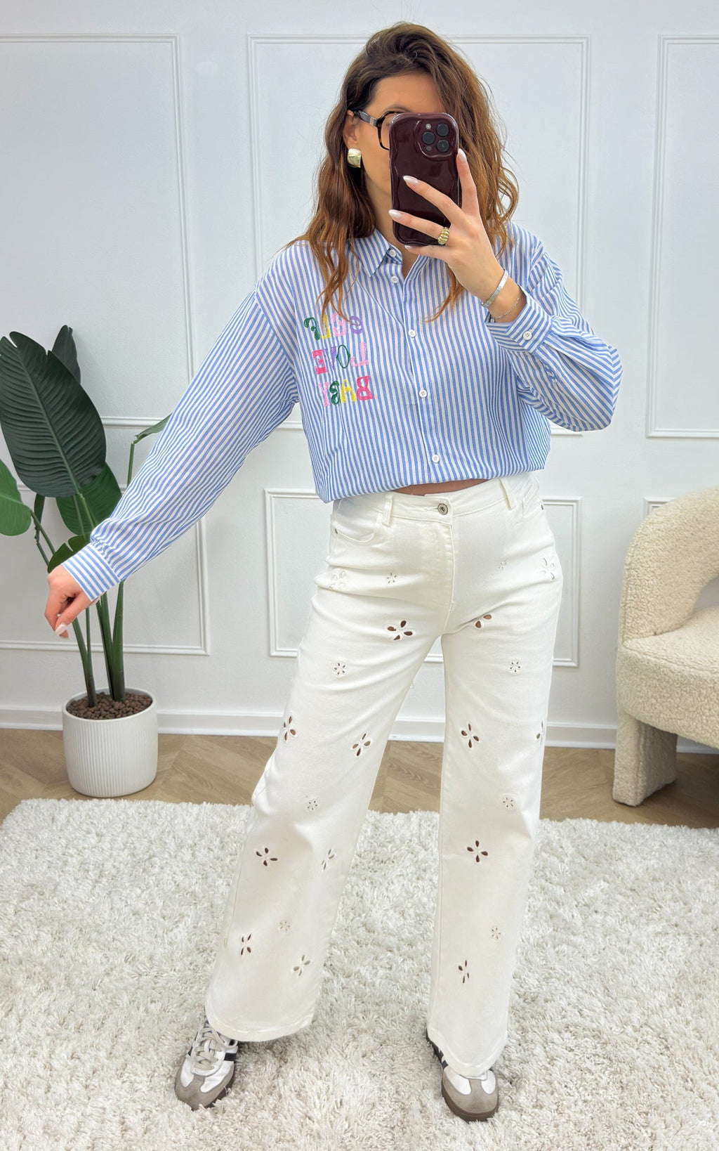 Camicia A Righe Juna - Blu E Bianco