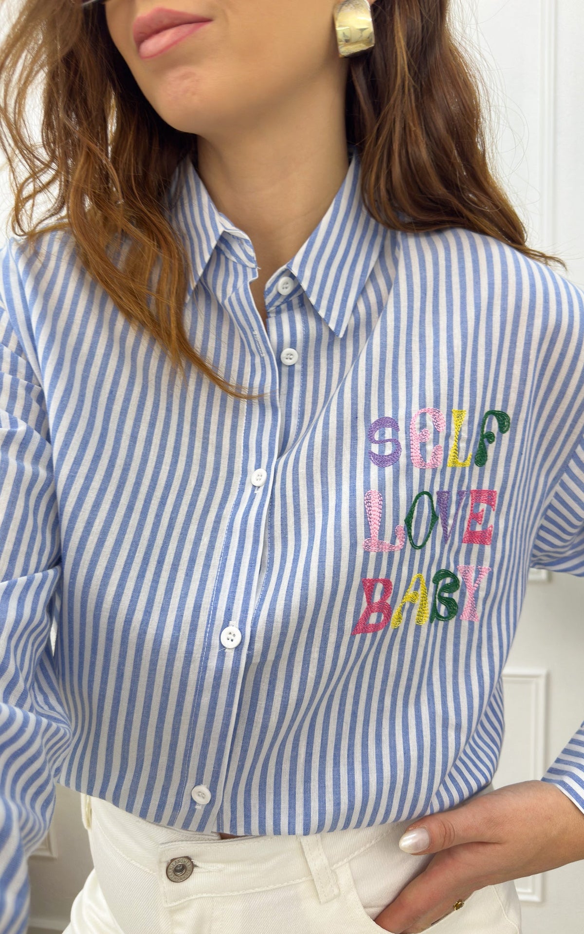 Camicia A Righe Juna - Blu E Bianco