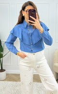 Camisa Vaquera Teal - Azul