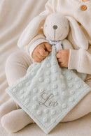 The Water Green Rabbit, Comforter Attached Pacifier - White - To Personalize