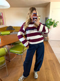 Édition19 Striped Burgundy Jumper