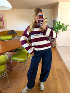Édition19 Striped Burgundy Jumper