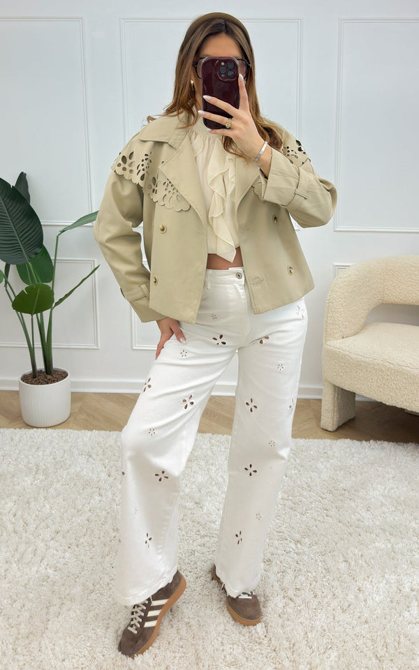 Aster Short Trench Coat - Beige