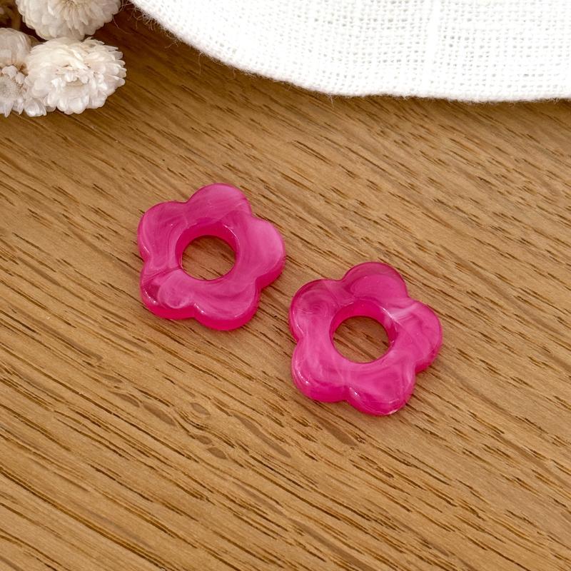 Fleurs "Flora" acétate-Boucles d'oreilles-instants-plaisirs-Fuchsia-Instants Plaisirs | Bijoux