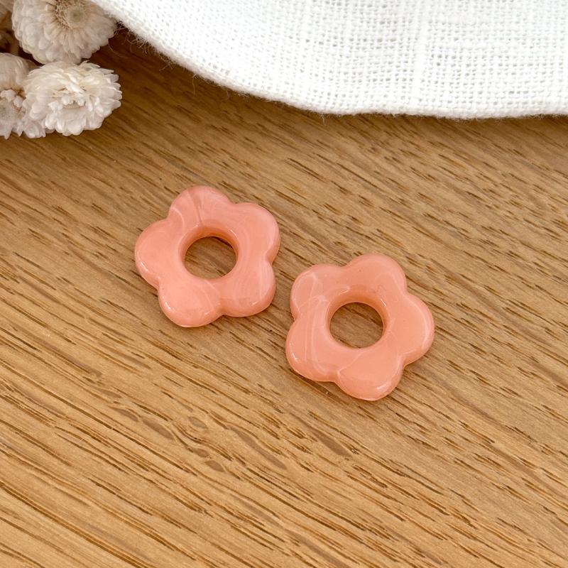 Flowers "Flora" acetate-Earrings-instants-plaisirs-Salmon-Instants Plaisirs | Jewelry