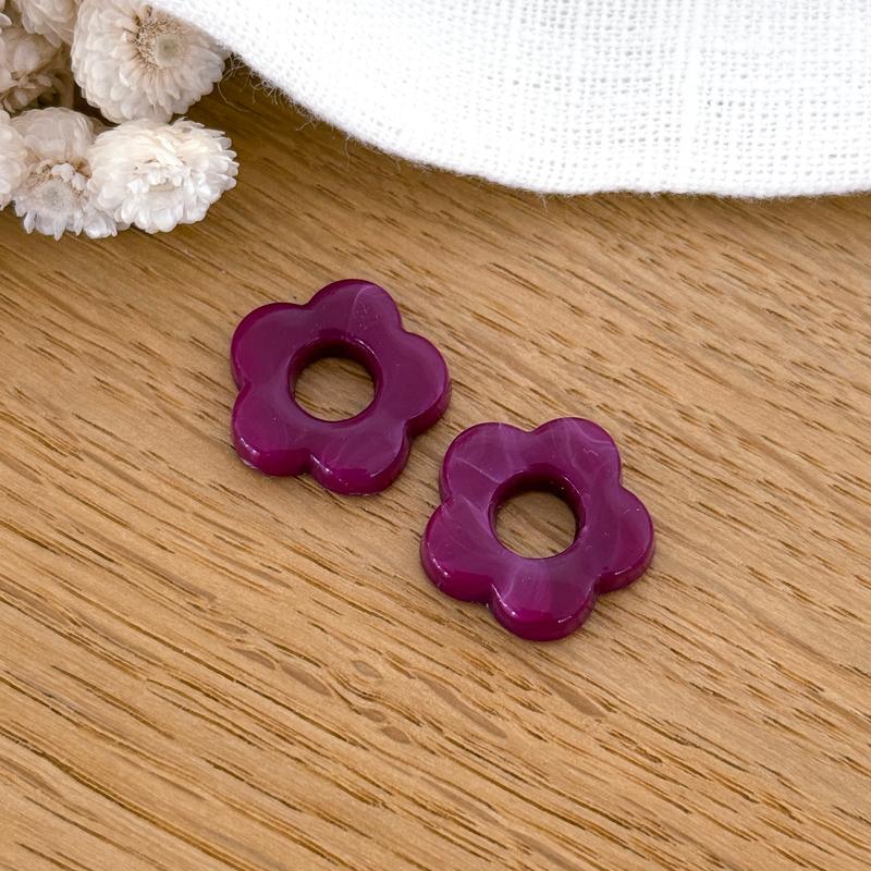 Fleurs "Flora" acétate-Boucles d'oreilles-instants-plaisirs-Prune-Instants Plaisirs | Bijoux