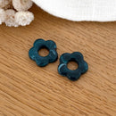 Fleurs "Flora" acétate-Boucles d'oreilles-instants-plaisirs-Bleu canard-Instants Plaisirs | Bijoux