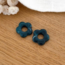 Fleurs "Flora" acétate-Boucles d'oreilles-instants-plaisirs-Bleu canard-Instants Plaisirs | Bijoux