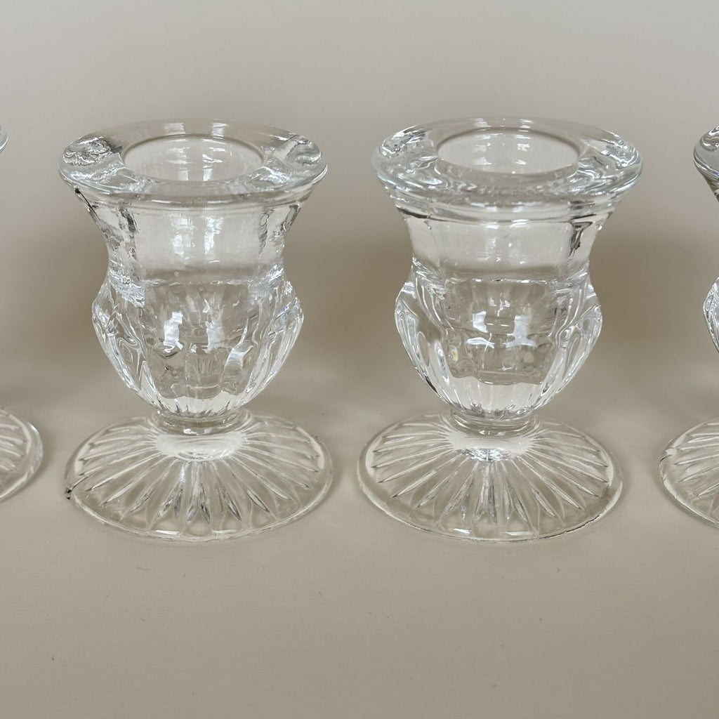 Juego De 4 Candelabros De Vidrio