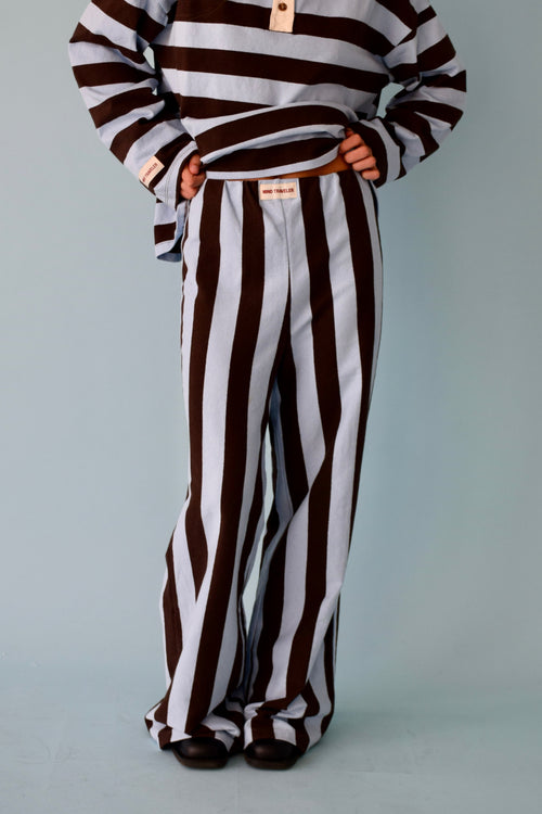 Pantalon Filipa Marrón Y Celeste