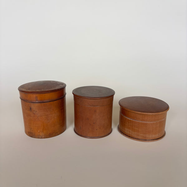 Lot De 3 Boites En Bois Vintage
