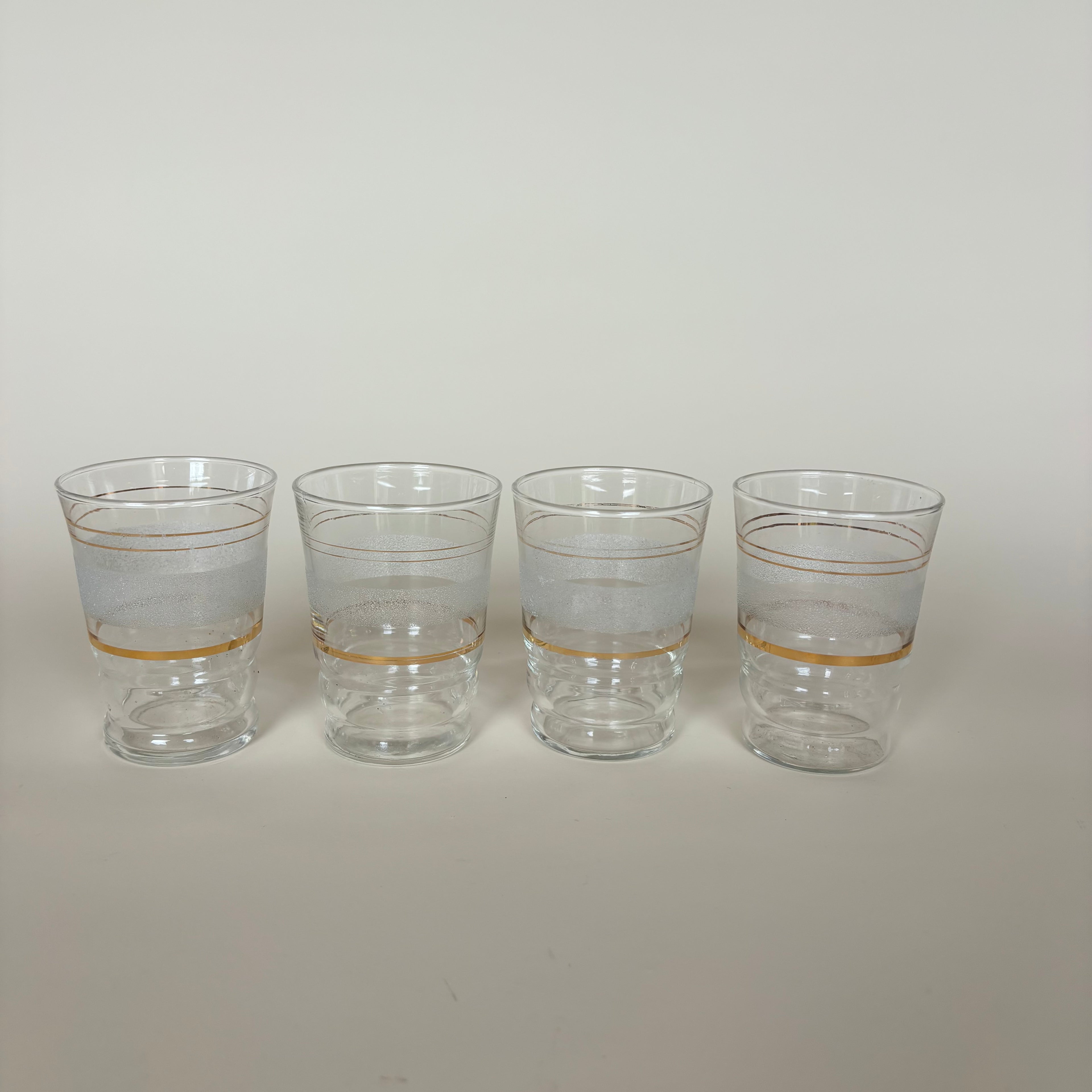 Lot De 4 Verres Liseret Doré
