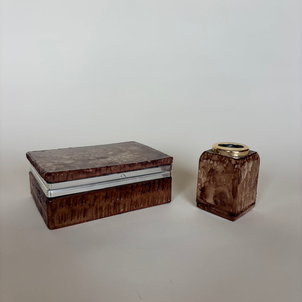 Caja De Piedra Con Soporte Para Mechero