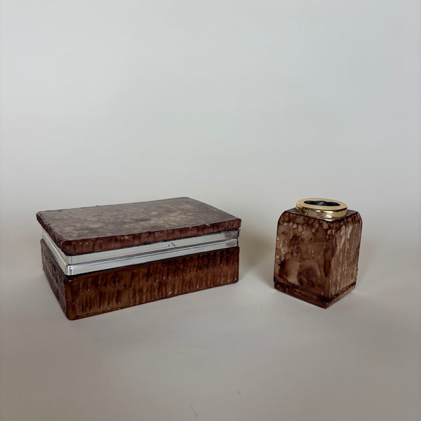 Boite En Pierre Avec Porte Briquet