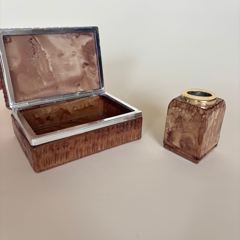 Caja De Piedra Con Soporte Para Mechero