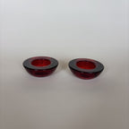 Portavelas De Cristal Rojo
