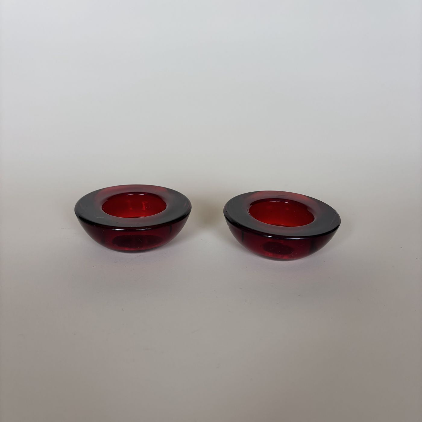 Portavelas De Cristal Rojo
