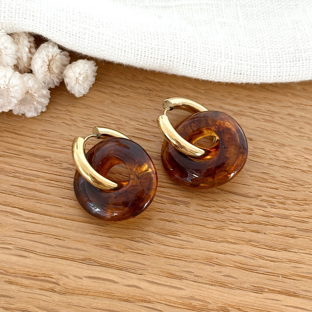 “Luisa” Creoles Amber Steel
