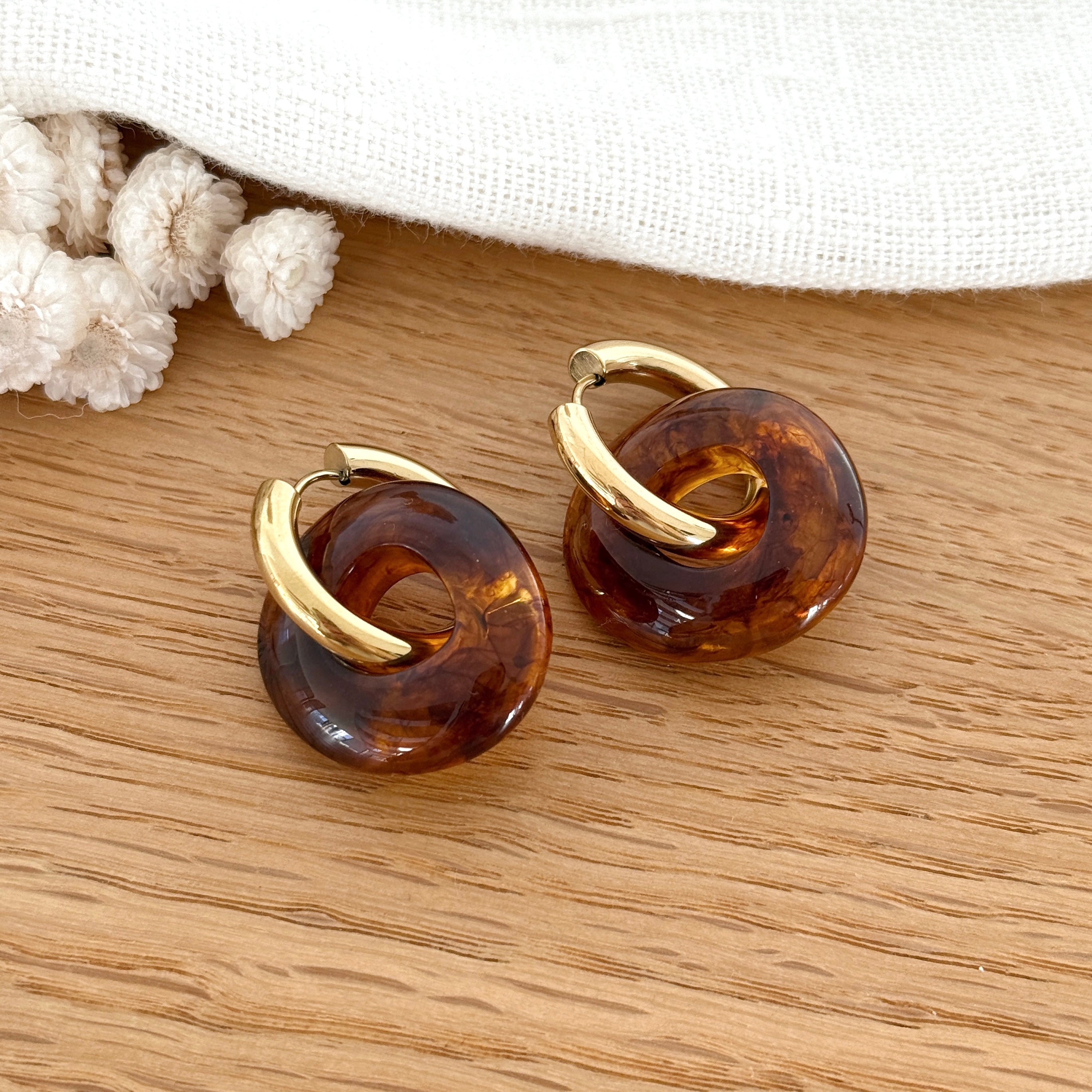 “Luisa” Creoles Amber Steel