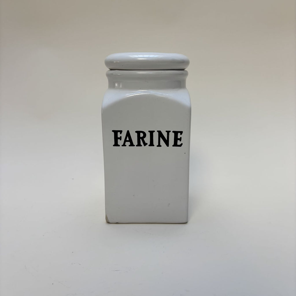 Bote Para Harina De Cerámica Blanca