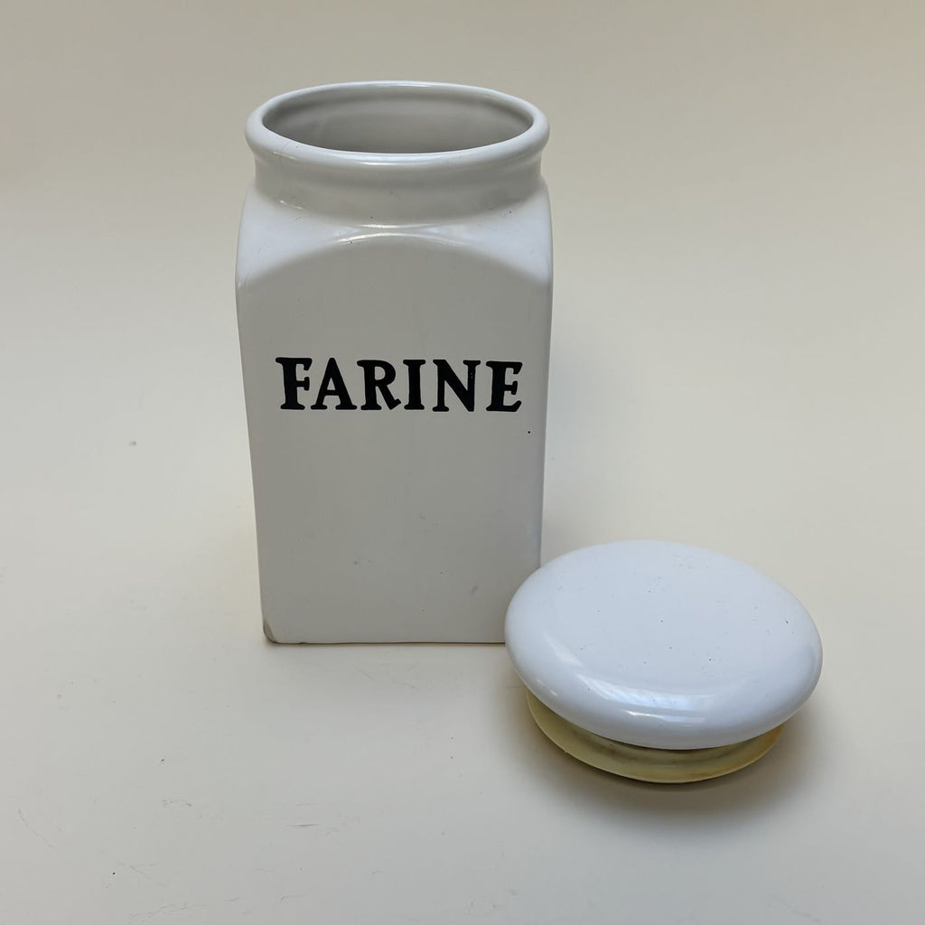 Bote Para Harina De Cerámica Blanca