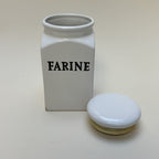 Bote Para Harina De Cerámica Blanca