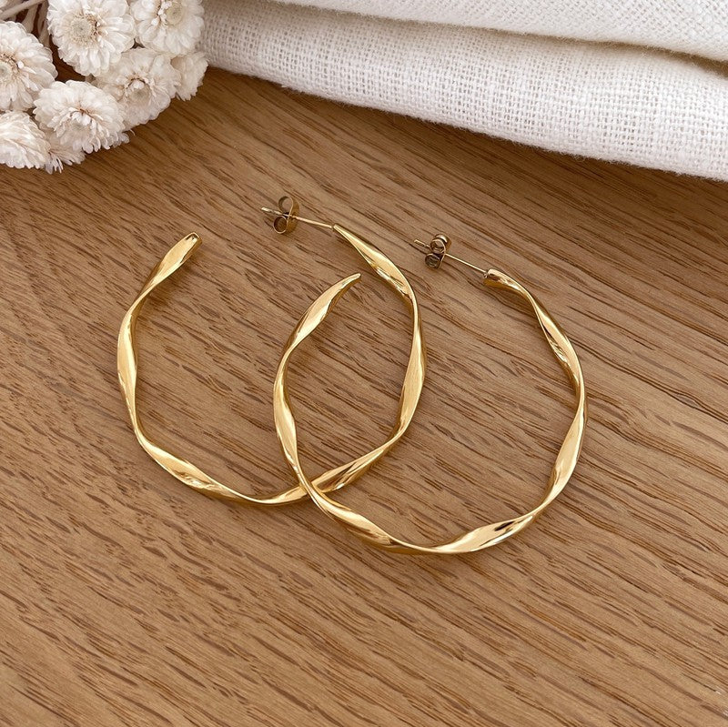 Pendientes aro acero “Alaia”-Pendientes-instants-plaisirs-Instants Plaisirs | Joyas