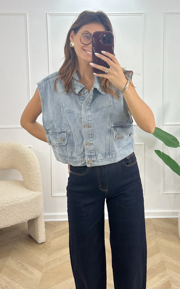 Chaleco Sin Mangas Elina - Azul