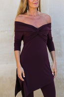 Tunique Nœud Maille Bordeaux