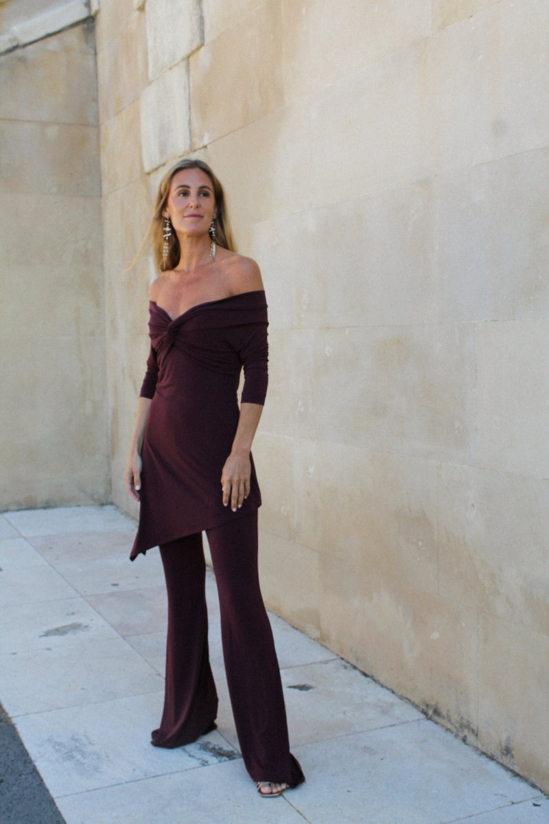 Tunique Nœud Maille Bordeaux