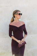 Tunique Nœud Maille Bordeaux