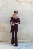 Tunique Nœud Maille Bordeaux