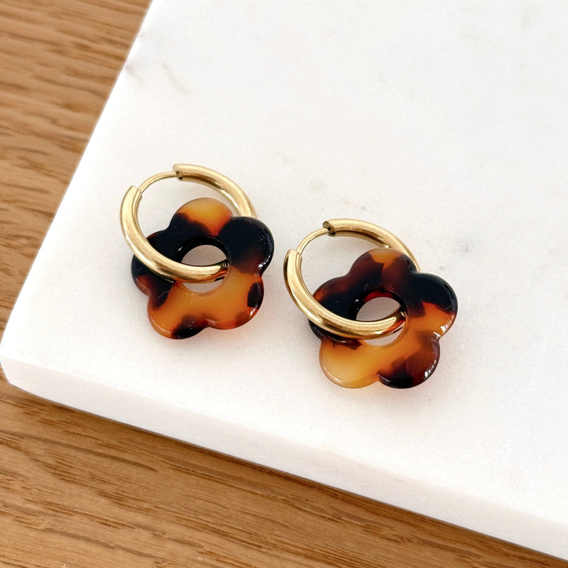 “Mini Filo” Hoop Earrings Gold Steel