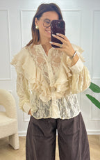 Camisa Encaje Ardan - Crudo