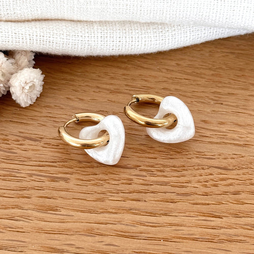 Créoles "Lovo" Blanc Acier