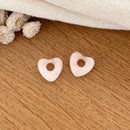 Coeur "Lovo" acétate-Boucles d'oreilles-instants-plaisirs-Rose pâle-Instants Plaisirs | Bijoux