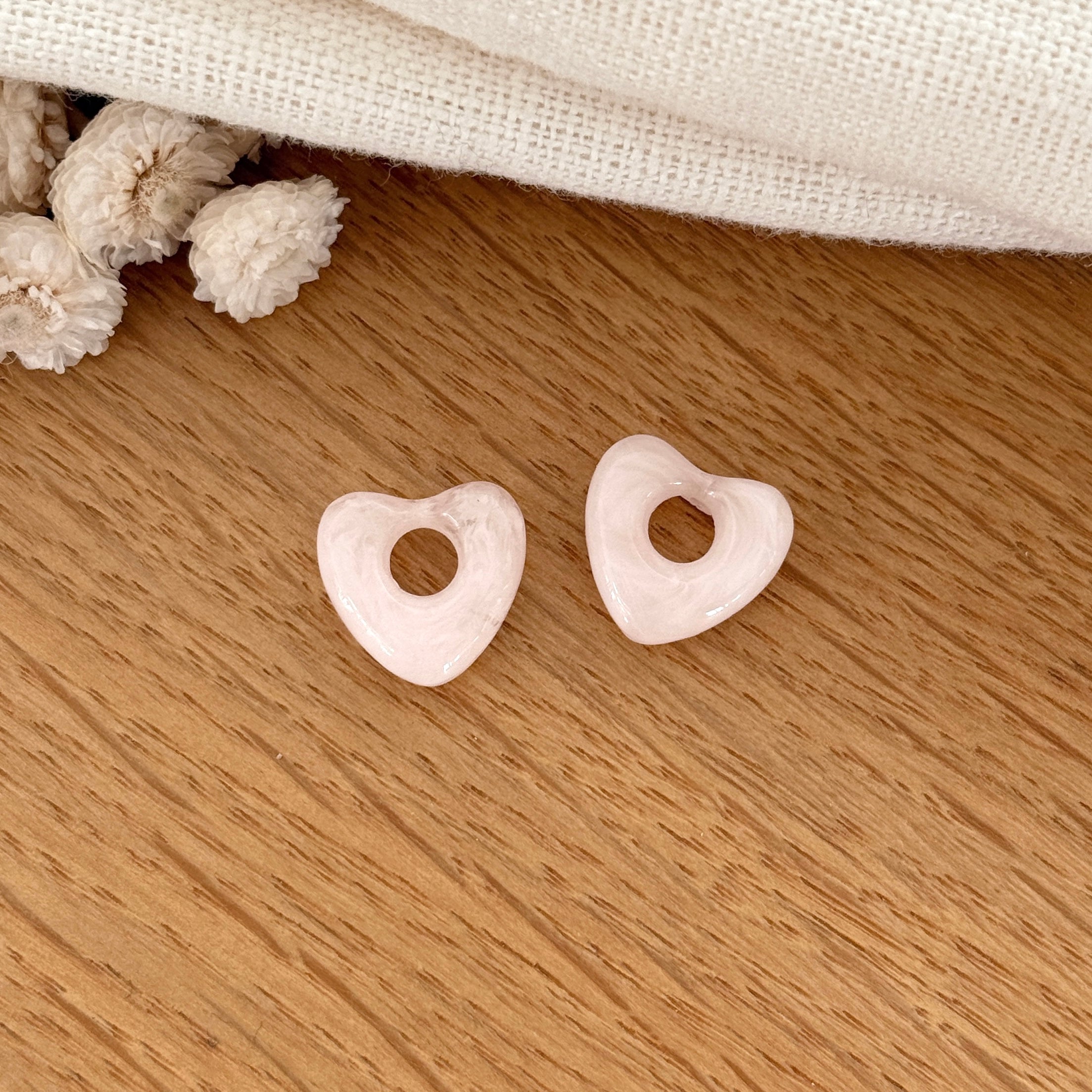Pendientes Aros “Lovo” Acero Rosa Pálido