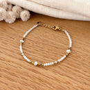 “Wallis” Bracelet Simple White Agate Steel