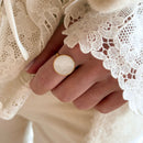 Anillo de acero nácar “Ophéa”