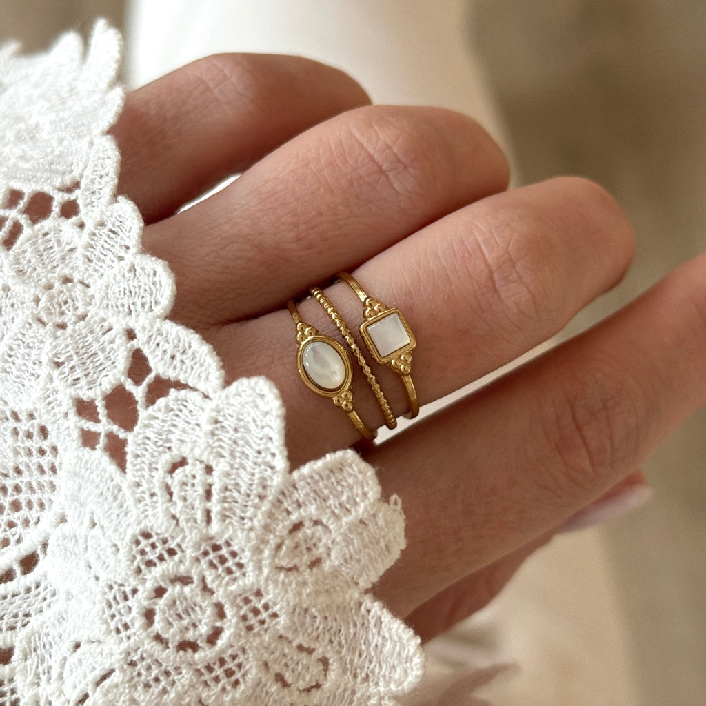 Anillo Acero Nácar “Amara”