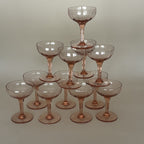 Ensemble De 12 Verres À Pied Rose