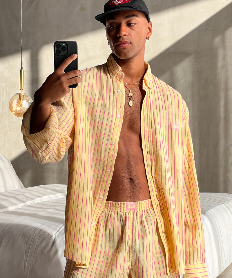 Chemise Rayée Jaune