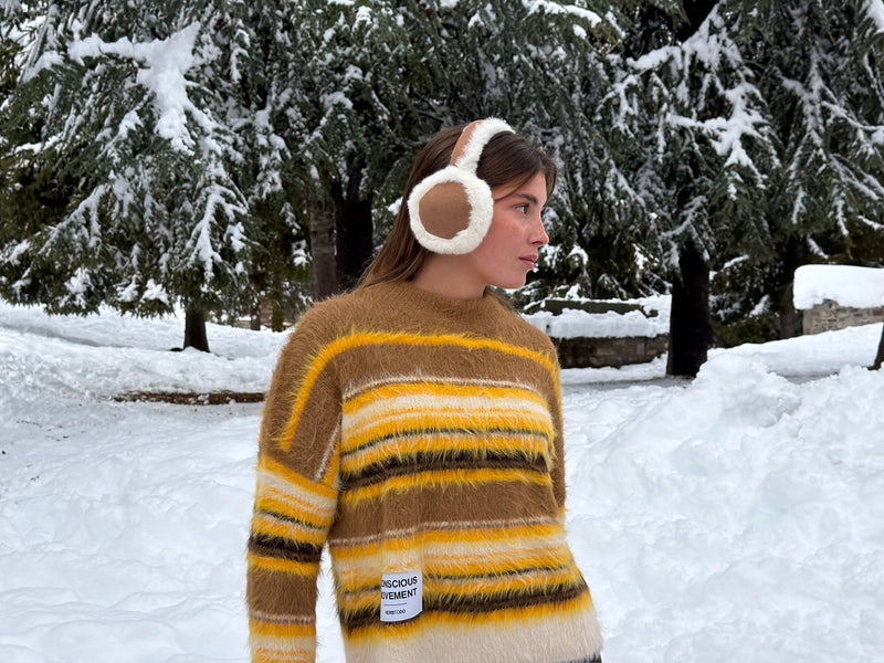 Mailles À Rayures Camel