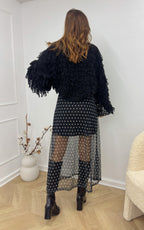 Cardigan Frange Ismene - Nero