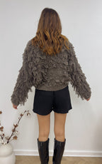 Cardigan Frange Ismene - Tortora