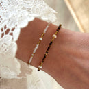 “Wallis” Bracelet Simple White Agate Steel