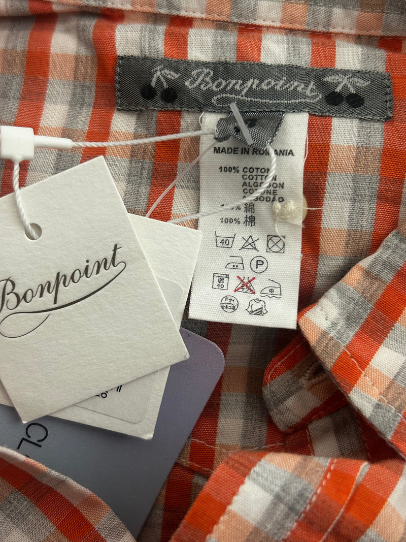 Bonpoint - Chemise À Carreaux Orange (Neuve) - 4 Ans